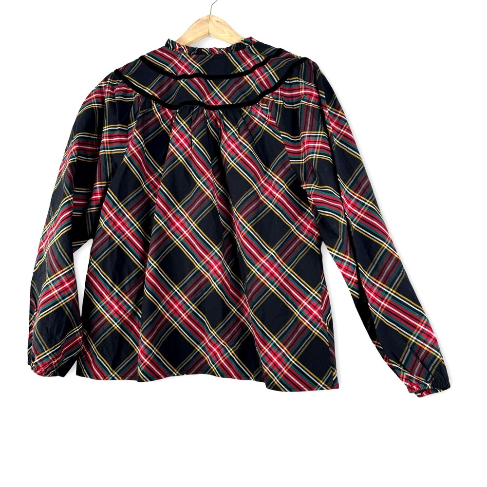 New Jcrew Regenerative Cotton Blend Plaid Shirt Top Blouse Sz M Medium - Picture 2 of 4
